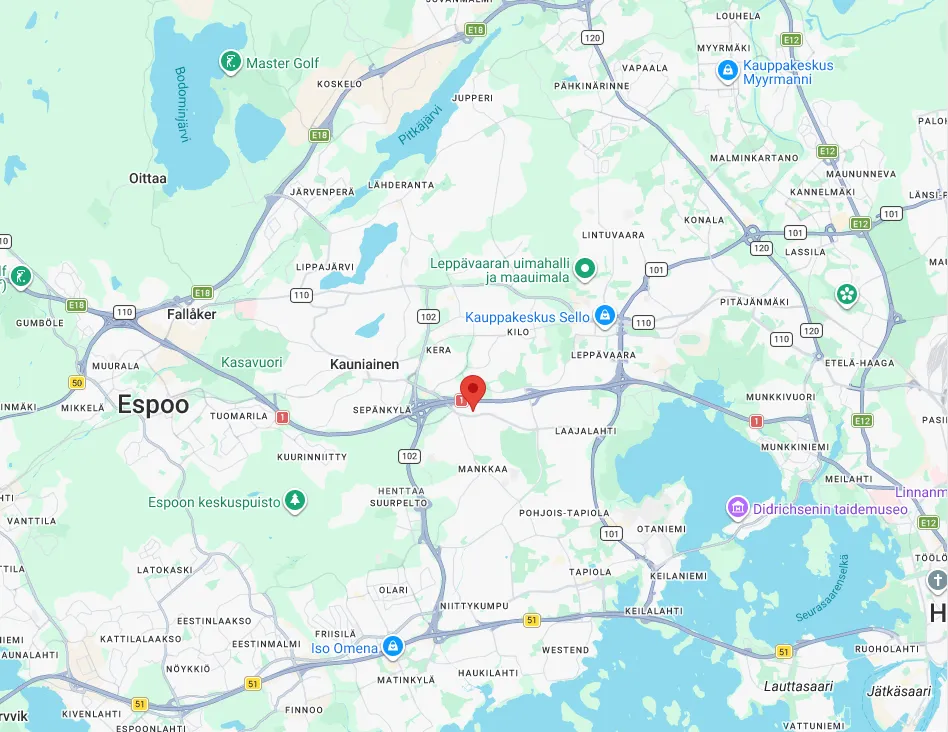 Aura Beauty sijainti kartalla: Sinikalliontie 4, 02630 - Espoo